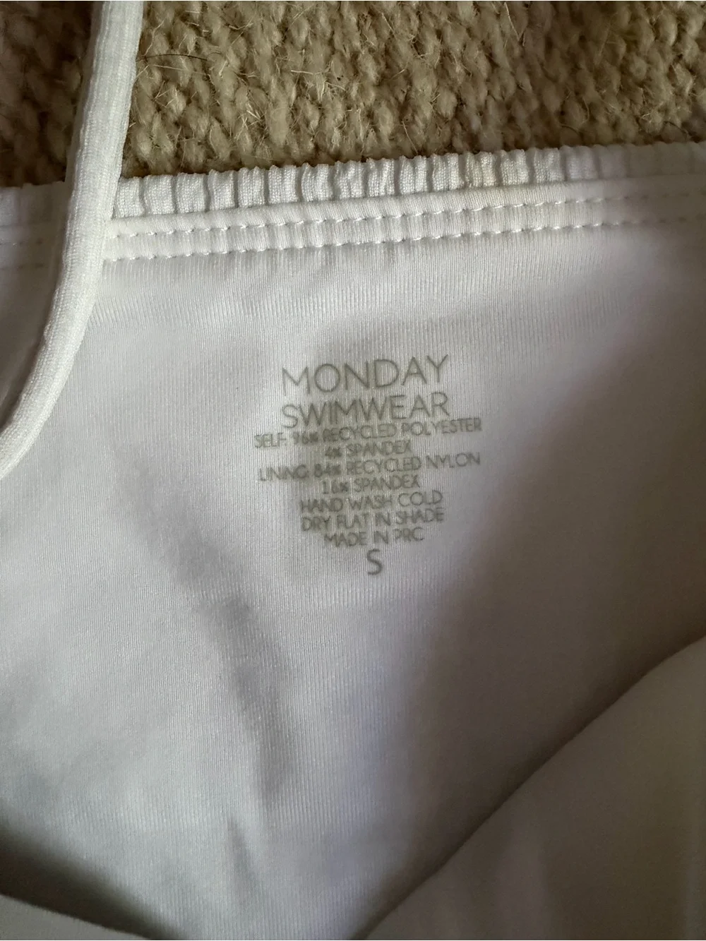 Monday Swimwear Bora Bora White Ribbed Bandeau top - white crinkle